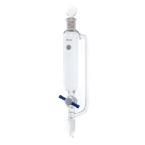 Wilmad-LabGlass ML-1421T-704 Pressure Equalizing Cylindrical Addition Funnel, 50mL, Standard Taper 14/20, PTFE Stopcock