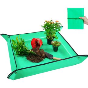 27" X 27" Repotting Mat for Indoor Plants Transplanting and Dirt Control, Portable Potting Tray Succulent Planting Mat Gardening Gifts Plant Gifts for Plant Lovers