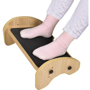 Scalebeard Foot Rest for Under Desk at Work,Wood Under Desk Footrest,4-Angle Adjustable Desk Foot Rest with Non-Slip Surface,Ergonomic Foot Stool Under Desk Footrest for Home and Office,Brown in Kuwait