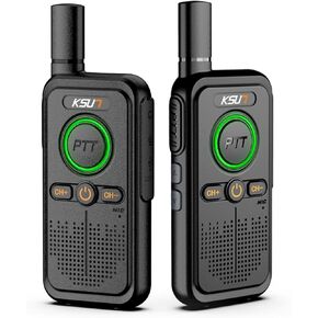 KSUN TFSI LT Plus Two-Way Radio Long Range with Access to 16 Channels NOAA Weather 4200mAh Battery Rechargeable Flash Replication Frequency Tpye-C LCD Display for Camping Walkie Talkies(Black 2 Pack)
