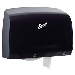 Scott Pro MOD Jumbo Roll (JRT) Coreless Toilet Paper Dispenser (34831), 14.13" x 13.39" x 5.87", Smoke / Black
