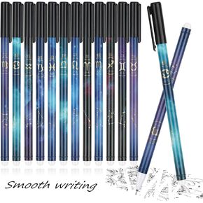 Dacono Erasable Gel Pens/Friction Pens - 12PCS BLACK Erasable Rollerball Pen, Ink Rub Out Pens Ballpoint Pen, Eraser Pen for School Supplies Office Supplies Students