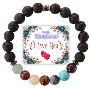 PYRAWS Granddaughter Gifts from Grandma & Grandpa | 7 Chakra Bracelet Natural Stone | Bead Bracelets for Teens | Little Girls' Jewelry | Gifts for Teen Girls | Baptism Gifts for Girl | Birthday Gifts