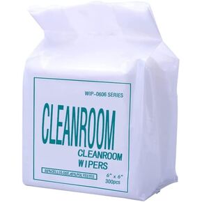 Cleanroom Wipes Paper 9" x 9"(Bag of 300 Pcs) Nonwoven Wipers Cellulose/Polyester Blend for Lab, Electronics, Pharmaceutical, Printing and Semiconductor Industries