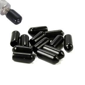 FOCMKEAS 50 PCS Round Rubber End Cap, 0.47"(12mm) ID Vinyl Flexible Screw Thread Protectors(Length 20mm), Bolt End Caps for Metal Tubing Rod Bolt Tip, Black