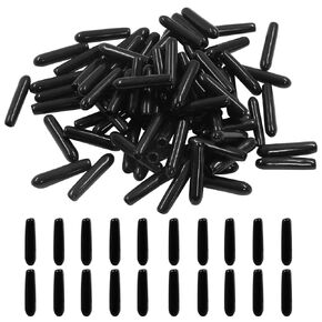 Unlorspy 100Pcs Black Rubber End Caps Flexible PVC Round End Cap Cover,Soft and Durable Plastic Screw Thread Protectors for Screw Bolt Pipe and Tubing Tip (3mm ID)