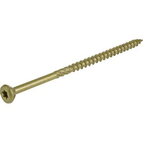 Power Pro 48604 Wood Screws, #10 x 4", Premium Outdoor Deck Screws, Rust Resistant, Epoxy Coated Bronze, 1lb Box, 52 pcs
