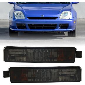 USR DEPO 97-01 Prelude JDM Black Housing Clear Lens Front Headlights Set (Left + Right) Compatible with 1997-2001 Honda Prelude (2D Coupe)