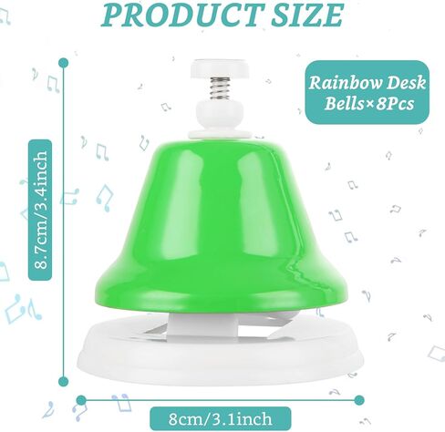 8 قطع من أجراس مكتب قوس قزح من MUXHEL، 8 أجراس موسيقية معدنية دياتونيك، أجراس موسيقية للتعلم الموسيقي للتعليم الموسيقي، الكنيسة in Kuwait