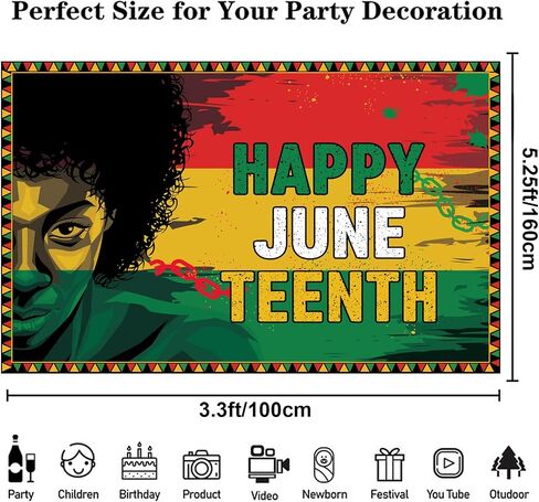 ديكورات خلفية لافتة يوم Juneteenth Day، 1865، 19 يونيو 19th يوم الحرية التاسع عشر، لافتة خلفية لحفلات يوم الحرية الأمريكي الأفريقي، ساحة الشرفة الأمريكية، مكتب المنزل، لوازم ديكور التصوير الفوتوغرافي in Saudi Arabia