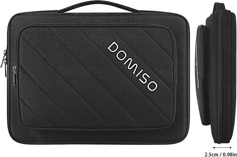 حافظة كمبيوتر محمول واقية مقاومة للماء من DOMISO 360 لجهاز MacBook Pro/MacBook Air/Microsoft Surface Book/Lenovo ThinkPad/Dell Latitude مقاس 14 بوصة، أسود in Saudi Arabia