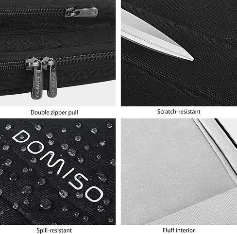 حافظة كمبيوتر محمول واقية مقاومة للماء من DOMISO 360 لجهاز MacBook Pro/MacBook Air/Microsoft Surface Book/Lenovo ThinkPad/Dell Latitude مقاس 14 بوصة، أسود in Saudi Arabia