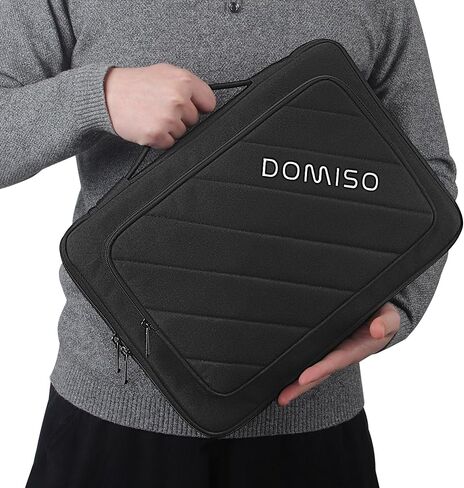 حافظة كمبيوتر محمول واقية مقاومة للماء من DOMISO 360 لجهاز MacBook Pro/MacBook Air/Microsoft Surface Book/Lenovo ThinkPad/Dell Latitude مقاس 14 بوصة، أسود in Saudi Arabia