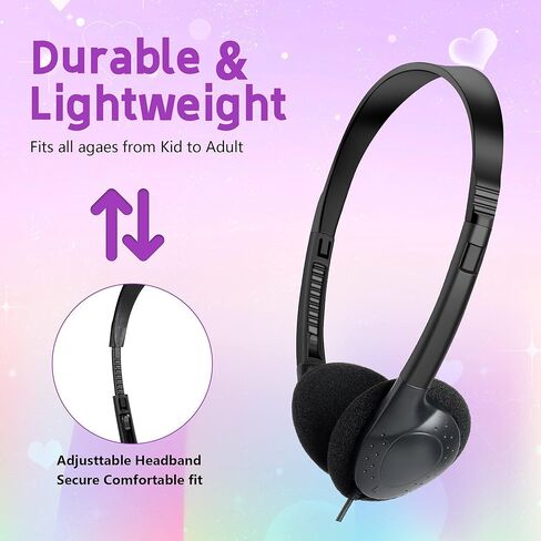 YFSFQS Kids Headphones Bulk 30 Pack for School Students Children Teen Boys Girls, Wholesale Disposable Headphones for Classroom Earphones (Black) in Saudi Arabia