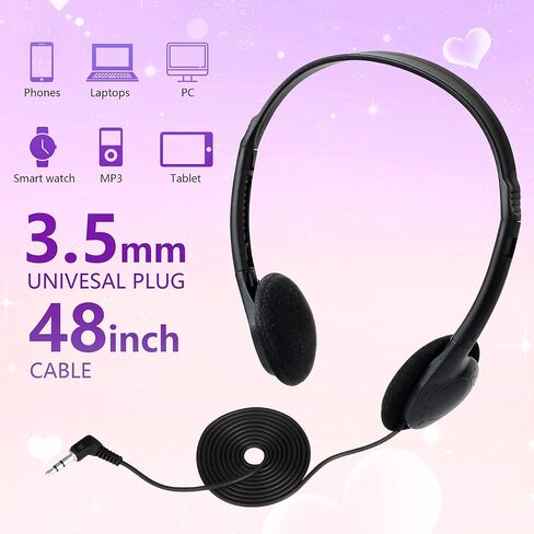YFSFQS Kids Headphones Bulk 30 Pack for School Students Children Teen Boys Girls, Wholesale Disposable Headphones for Classroom Earphones (Black) in Saudi Arabia