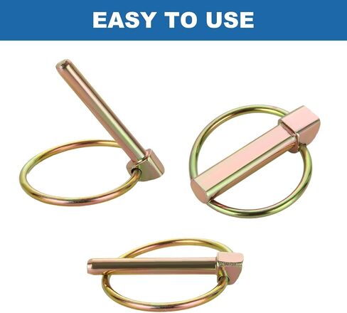 MUXHEL 50 Pcs Heavy Duty Lynch Pin Assortment Kit, Carbon Steel Tractor Pins, Lynch Pin with Ring Lock for Farm Tractors, Trailers, Trucks and Mowers (0.17"x16, 0.23"x18, 0.31"x6, 0.43"x10) in Saudi Arabia