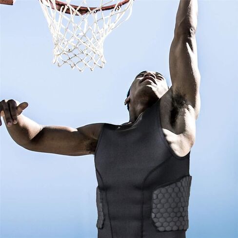 TUOY Padded Sleeveless Shirt Rib Protector Compression Protective Shirt in Saudi Arabia