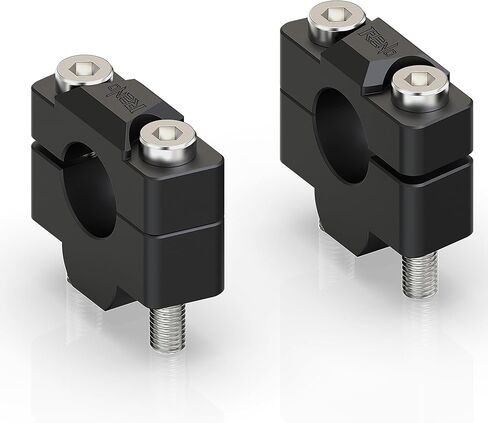 مشبك رفع مقود الدراجة النارية RENO مقاس 7/8 بوصة، طقم تركيب حامل مقود ارتفاع 1-1/2 بوصة متوافق مع الدراجات النارية العالمية | الدراجة الترابية | ملحقات ATV (ألومنيوم، أسود، 2 قطعة) in Kuwait