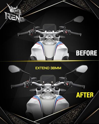 مشبك رفع مقود الدراجة النارية RENO مقاس 7/8 بوصة، طقم تركيب حامل مقود ارتفاع 1-1/2 بوصة متوافق مع الدراجات النارية العالمية | الدراجة الترابية | ملحقات ATV (ألومنيوم، أسود، 2 قطعة) in Kuwait