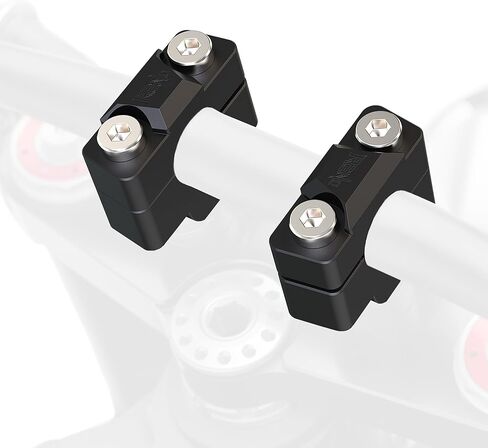 مشبك رفع مقود الدراجة النارية RENO مقاس 7/8 بوصة، طقم تركيب حامل مقود ارتفاع 1-1/2 بوصة متوافق مع الدراجات النارية العالمية | الدراجة الترابية | ملحقات ATV (ألومنيوم، أسود، 2 قطعة) in Kuwait