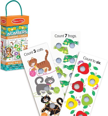 Melissa & Doug Poke-A-Dot Jumbo Number Learning Cards - 13 Double-Sided Numbers, Shapes, and Colors with Buttons to Pop - Poke A Dot Book Oversized Interactive Learning Activity Cards For Kids in Saudi Arabia