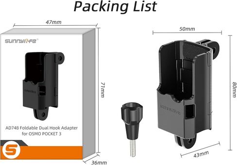 Camera Extension Adapter for DJI Osmo Pocket 3 ,Protective Cage Handle ,Foldable Dual Claw Hook Adapter, Mount Cage Bracket Adapter ,Tripod Mount Chest Neck Bracket for Osmo Pocket 3 Accessories in Saudi Arabia