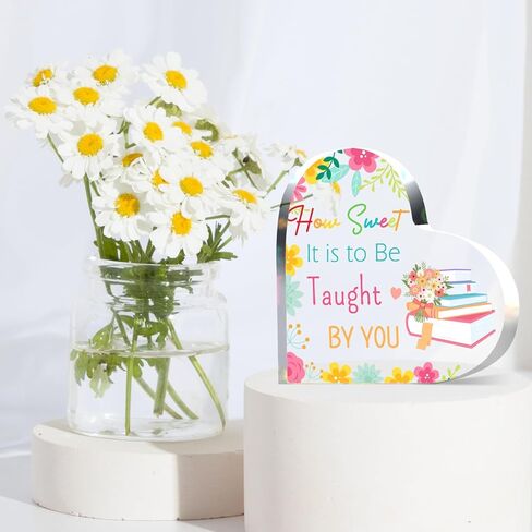 Best Teacher Birthday Gifts Acrylic Keepsake and Paperweight Gift for Teacher Graduation Gift Teacher Appreciation Gifts Thank You Gift How Sweet It Is To Be Taught By You in Kuwait