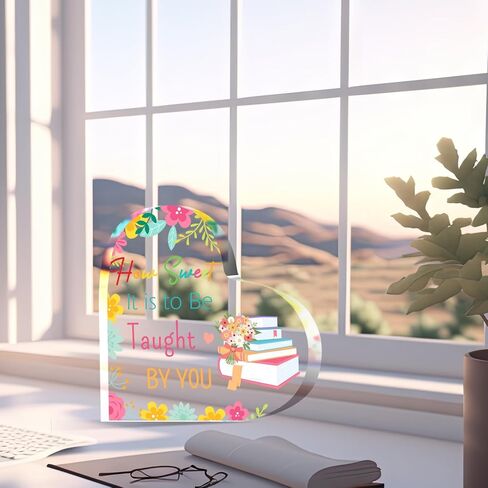 Best Teacher Birthday Gifts Acrylic Keepsake and Paperweight Gift for Teacher Graduation Gift Teacher Appreciation Gifts Thank You Gift How Sweet It Is To Be Taught By You in Kuwait