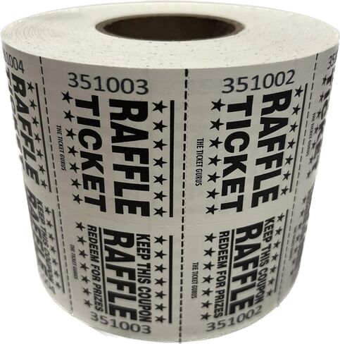 تذاكر السحب من The Ticket Gurus Raffle Marquee Raffle - 1000 تذكرة لكل لفة باللون الأبيض in Kuwait