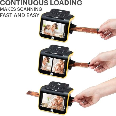 ماسح ضوئي للأفلام الرقمية Kodak Slide N Scan بشاشة 5 بوصة - فيلم سلبي ومحول رقمي منزلق، تحويل الألوان والسالبة بالأبيض والأسود وفيلم 35 مم، 126 مم، 110 مم إلى ملفات JPEG بدقة 22 ميجابكسل مع بطاقة SD وقارئ بطاقات سعة 64 جيجابايت in Saudi Arabia