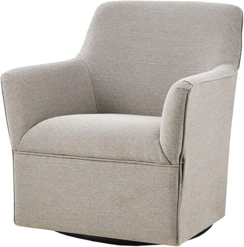 Madison Park Swivel Glider Chair for Living Room, High Back Bedroom Lounge Foam Seat Cushion Upholstered, Nursery Furniture, Metal Base, Fully Assembled, 29.5" W x 30.25" D x 34.5" H, Tan in Kuwait