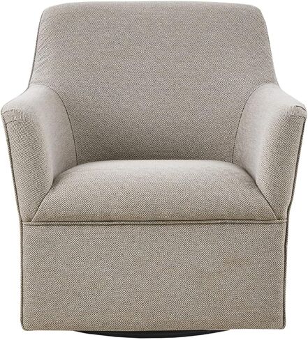 Madison Park Swivel Glider Chair for Living Room, High Back Bedroom Lounge Foam Seat Cushion Upholstered, Nursery Furniture, Metal Base, Fully Assembled, 29.5" W x 30.25" D x 34.5" H, Tan in Kuwait