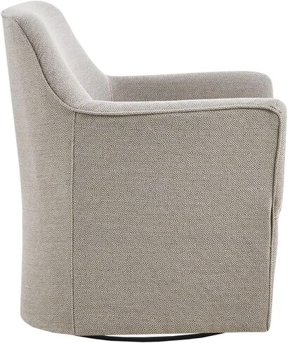Madison Park Swivel Glider Chair for Living Room, High Back Bedroom Lounge Foam Seat Cushion Upholstered, Nursery Furniture, Metal Base, Fully Assembled, 29.5" W x 30.25" D x 34.5" H, Tan in Kuwait