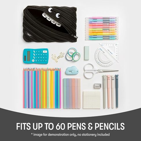 ZIPIT مقلمة مونستر للأولاد | حقيبة أقلام رصاص ذات سعة كبيرة للمدرسة والكلية والمكتب | حقيبة أقلام للأولاد والبنات (أزرق) in Kuwait