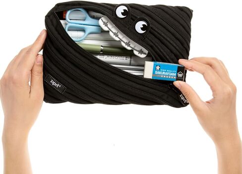 ZIPIT مقلمة مونستر للأولاد | حقيبة أقلام رصاص ذات سعة كبيرة للمدرسة والكلية والمكتب | حقيبة أقلام للأولاد والبنات (أزرق) in Kuwait