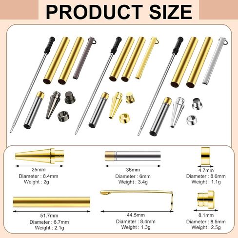 Lothee 84 Pcs 7mm Pen Making Kits for Woodturning Slimline Pen Bulk Twist Pen Kit with Refill Lathe Turning Supplies for Making Pen Office Classroom DIY Friend Teacher Student Gift (Classic Color) in Kuwait