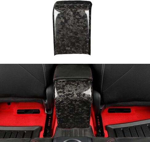 Real Carbon Fiber Center Console Armrest Rear Cover Trim Fit for 11th Gen Civic Type r FL5 Typer Center Armrest Rear Kick Protection Cover Gloss Matte Interior Accessories (Bright Black) in Saudi Arabia