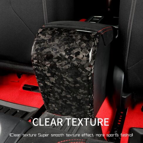 Real Carbon Fiber Center Console Armrest Rear Cover Trim Fit for 11th Gen Civic Type r FL5 Typer Center Armrest Rear Kick Protection Cover Gloss Matte Interior Accessories (Bright Black) in Saudi Arabia