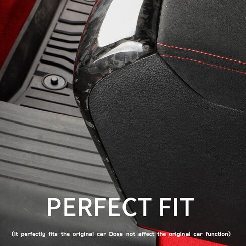 Real Carbon Fiber Center Console Armrest Rear Cover Trim Fit for 11th Gen Civic Type r FL5 Typer Center Armrest Rear Kick Protection Cover Gloss Matte Interior Accessories (Bright Black) in Saudi Arabia