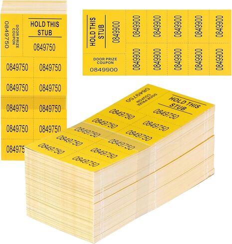 10 أرقام 500 ورقة، أوراق تذكرة المزاد الصيني، تذكرة جمع التبرعات للمزاد مرقمة بشكل مختلف، ترقيم تسلسلي أصفر، المزادات الصامتة، علامات السحب، مزادات بيني، تذكرة السحب لمزاد رافلز in Kuwait