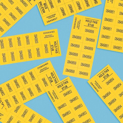 10 أرقام 500 ورقة، أوراق تذكرة المزاد الصيني، تذكرة جمع التبرعات للمزاد مرقمة بشكل مختلف، ترقيم تسلسلي أصفر، المزادات الصامتة، علامات السحب، مزادات بيني، تذكرة السحب لمزاد رافلز in Kuwait