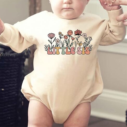 قميص Big Sis مزين بالزهور على شكل زهرة برية رائعة، بدلة قطعة واحدة لطيفة على شكل أخت ريترو للأطفال الصغار، إعلان متطابق للعائلة (3-4 T، قميص Big Sis-T) in Saudi Arabia