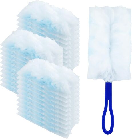 CQYYRT 30Pcs Duster Refills, Disposable Duster Refills Compatible with Swiffer, 180° Fluffy Duster Replacement with 1 Extra Handle in Saudi Arabia