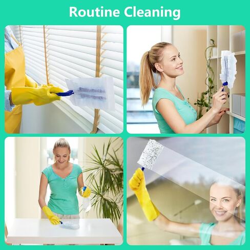 CQYYRT 30Pcs Duster Refills, Disposable Duster Refills Compatible with Swiffer, 180° Fluffy Duster Replacement with 1 Extra Handle in Saudi Arabia