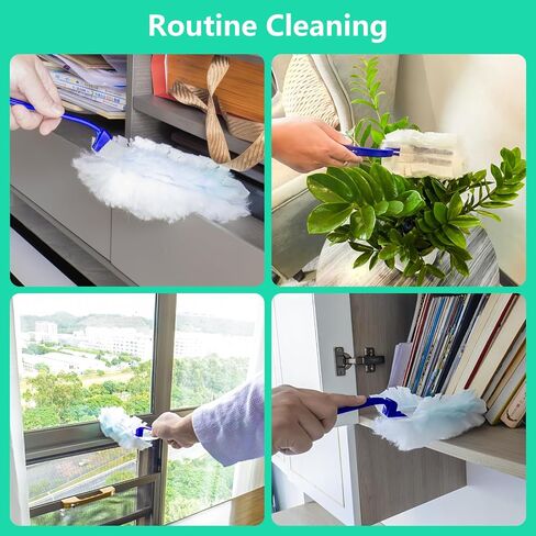 CQYYRT 30Pcs Duster Refills, Disposable Duster Refills Compatible with Swiffer, 180° Fluffy Duster Replacement with 1 Extra Handle in Saudi Arabia