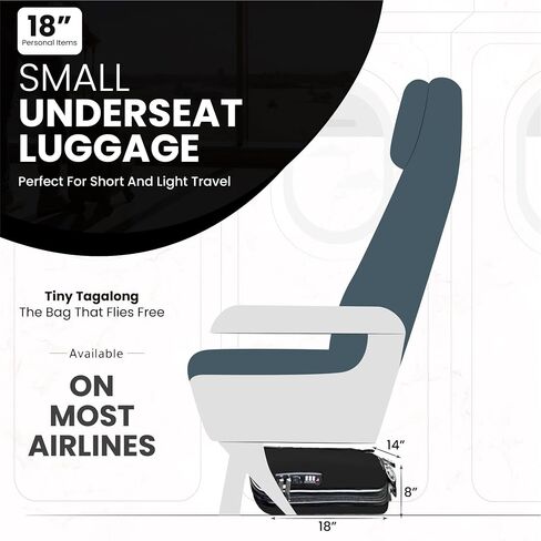Hard Shell Carry-On Suitcase 18x14x8 - TSA Lock, Cup Holder, Extendable Handle, & Wheels - Fits Under Seat, Ideal for Airlines - Personal Item Roller Bag in Saudi Arabia