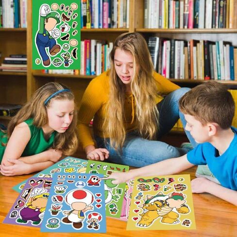 Make a Face Stickers for Kids DIY Japanese Cartoon Stickers 16 Sheets Anime Stickers for Girls Children Birthday Party Favors Exchange Gifts (Manga) in Kuwait