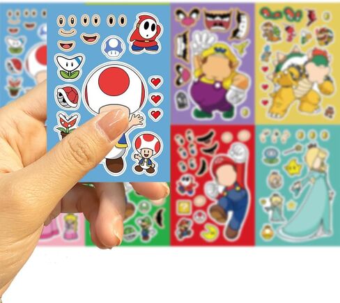 Make a Face Stickers for Kids DIY Japanese Cartoon Stickers 16 Sheets Anime Stickers for Girls Children Birthday Party Favors Exchange Gifts (Manga) in Kuwait