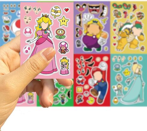 Make a Face Stickers for Kids DIY Japanese Cartoon Stickers 16 Sheets Anime Stickers for Girls Children Birthday Party Favors Exchange Gifts (Manga) in Kuwait