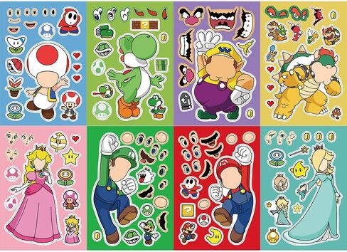 Make a Face Stickers for Kids DIY Japanese Cartoon Stickers 16 Sheets Anime Stickers for Girls Children Birthday Party Favors Exchange Gifts (Manga) in Kuwait